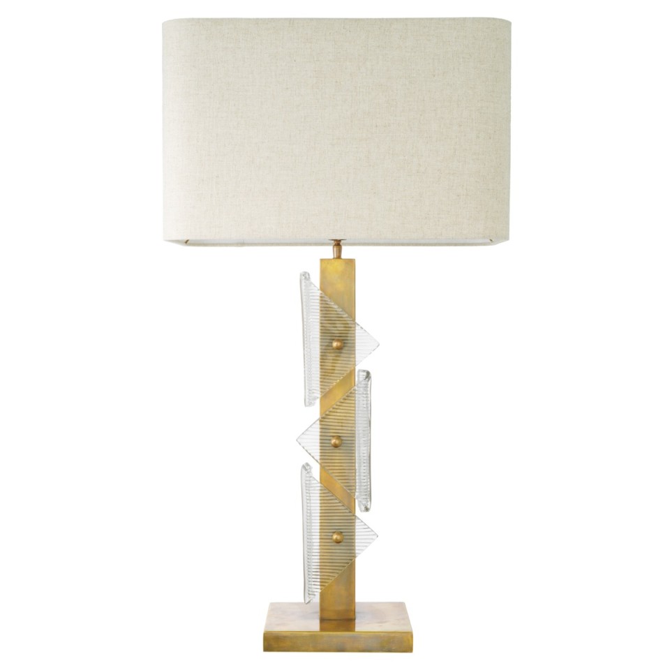Mirabella table lamp vintage brass/glass 100 cm
