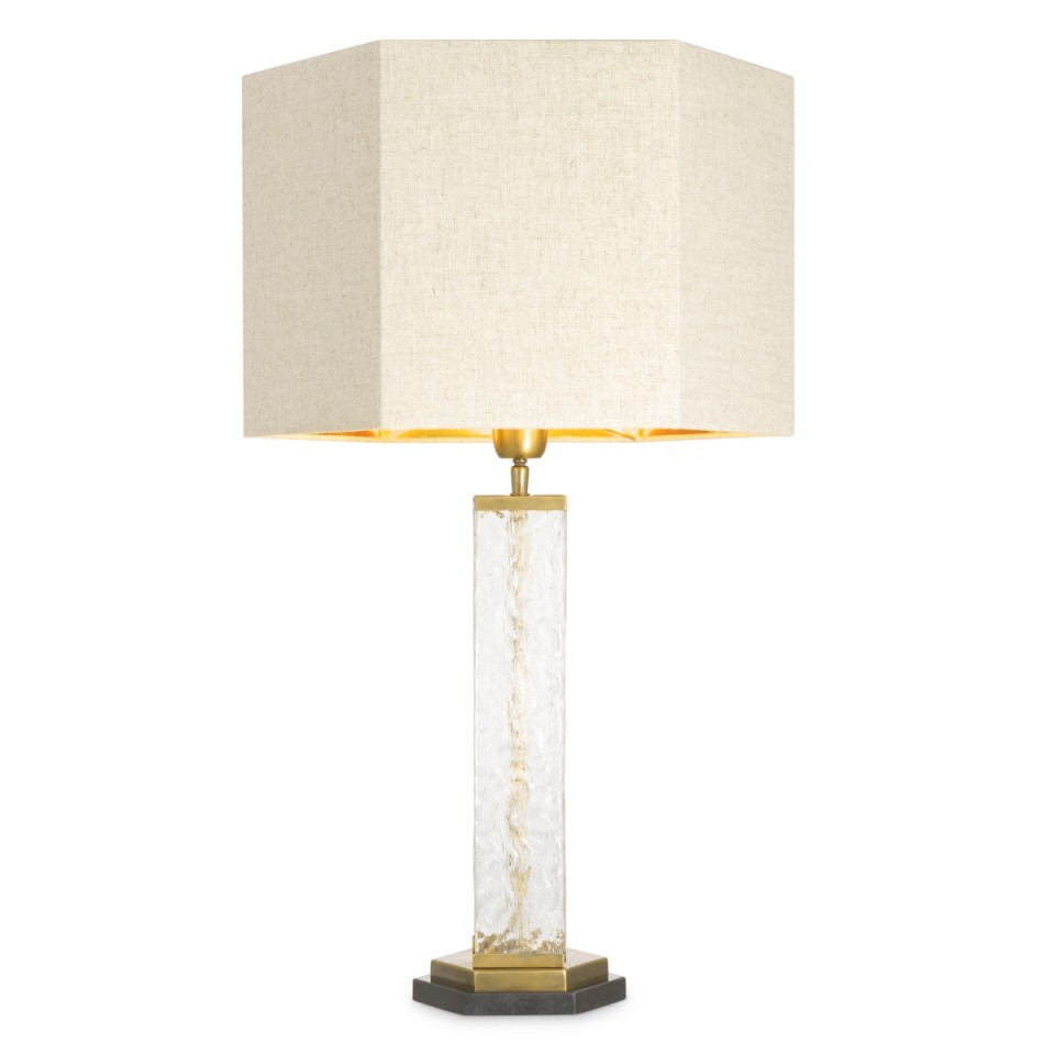 Harmonis table lamp vintage brass/glass 76 cm