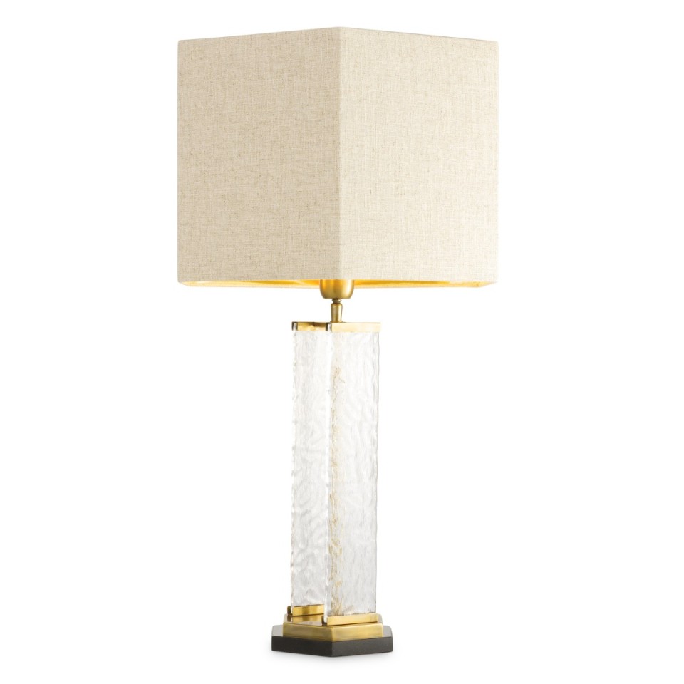 Harmonis table lamp vintage brass/glass 76 cm