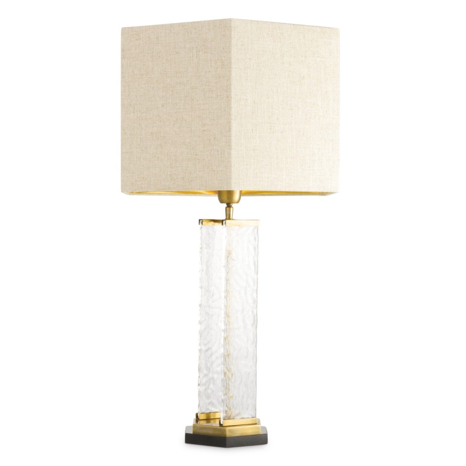 Harmonis table lamp vintage brass/glass 76 cm