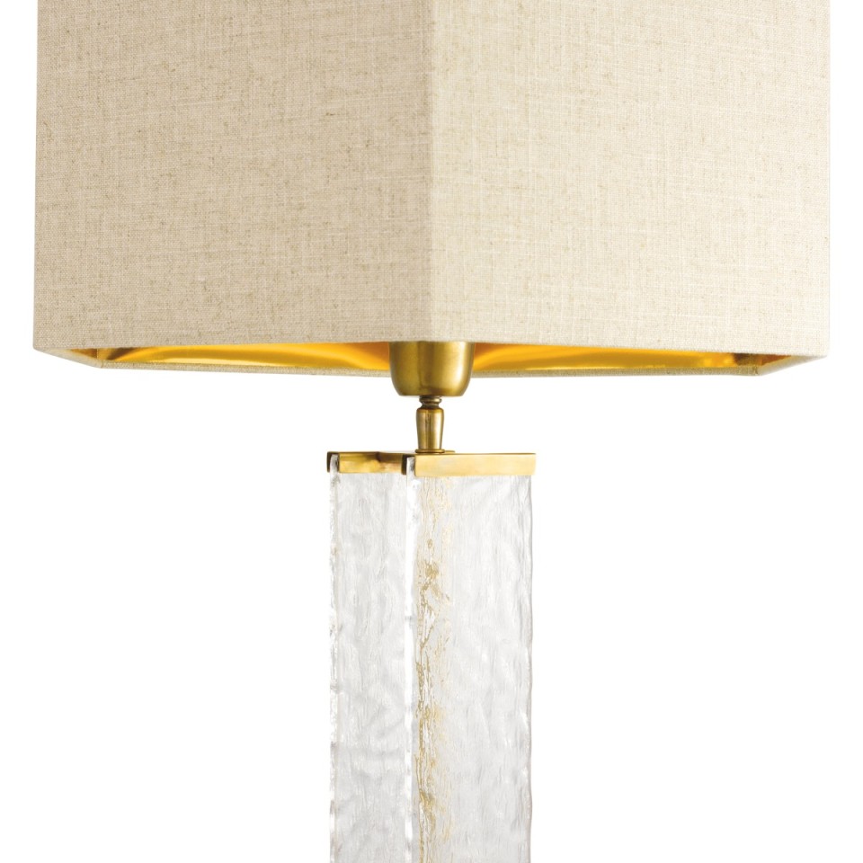 Harmonis table lamp vintage brass/glass 76 cm