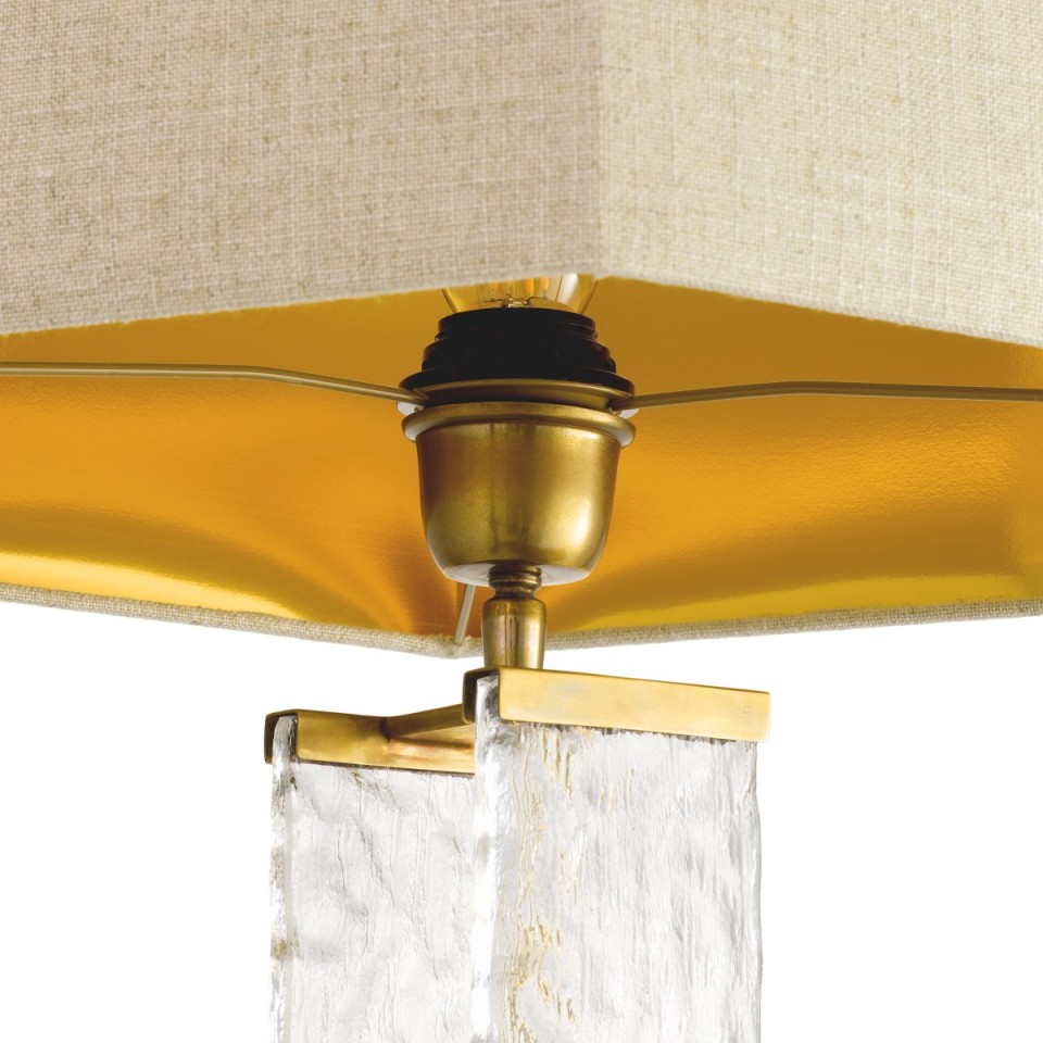 Harmonis table lamp vintage brass/glass 76 cm