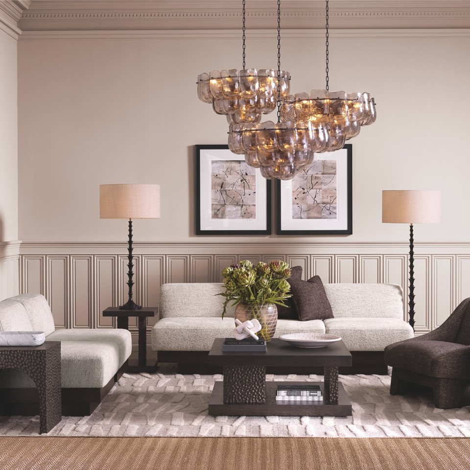 Arabella golvlampa svart/linne 162,5 cm