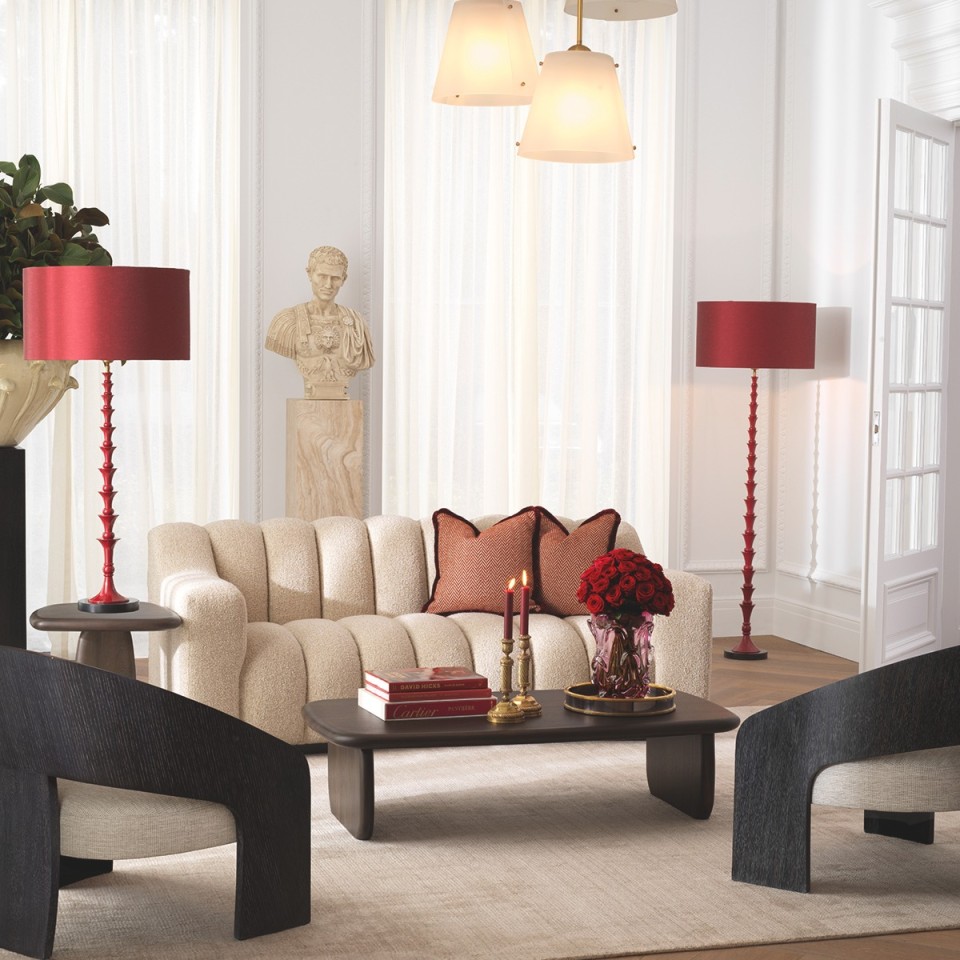 Arabella golvlampa bordeaux röd/svart 162,5 cm