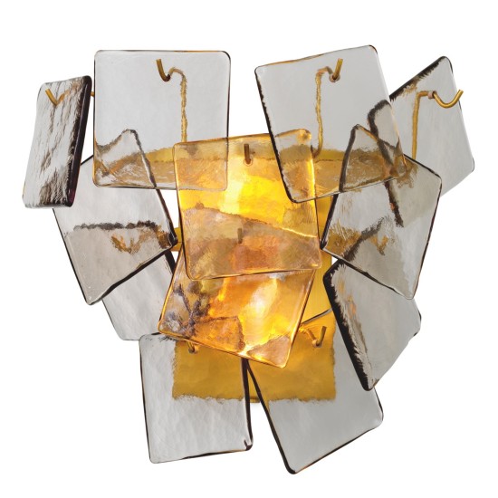 Biltmore vägglampa antikmässing/ljusrökglas 31 cm