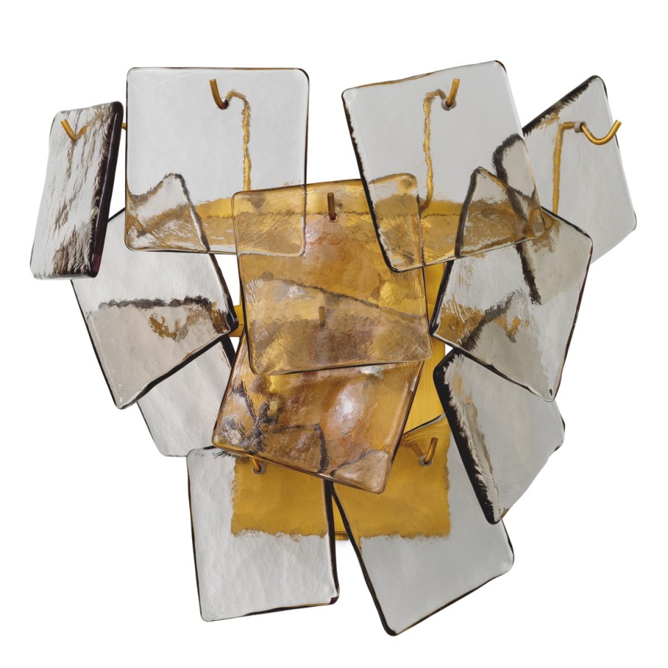 Biltmore vägglampa antikmässing/ljusrökglas 31 cm