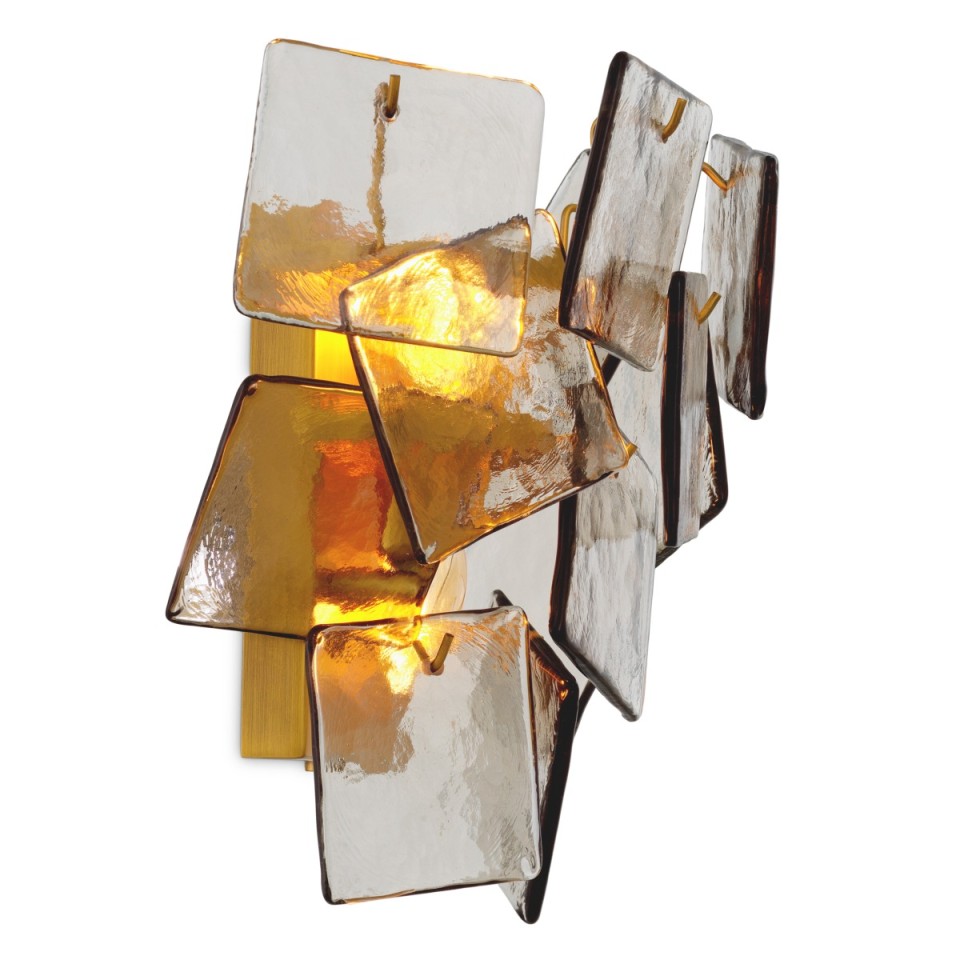 Biltmore vägglampa antikmässing/ljusrökglas 31 cm