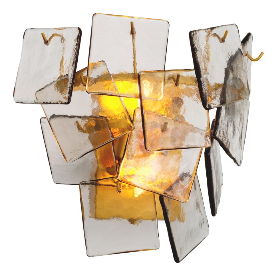 Biltmore vägglampa antikmässing/ljusrökglas 31 cm