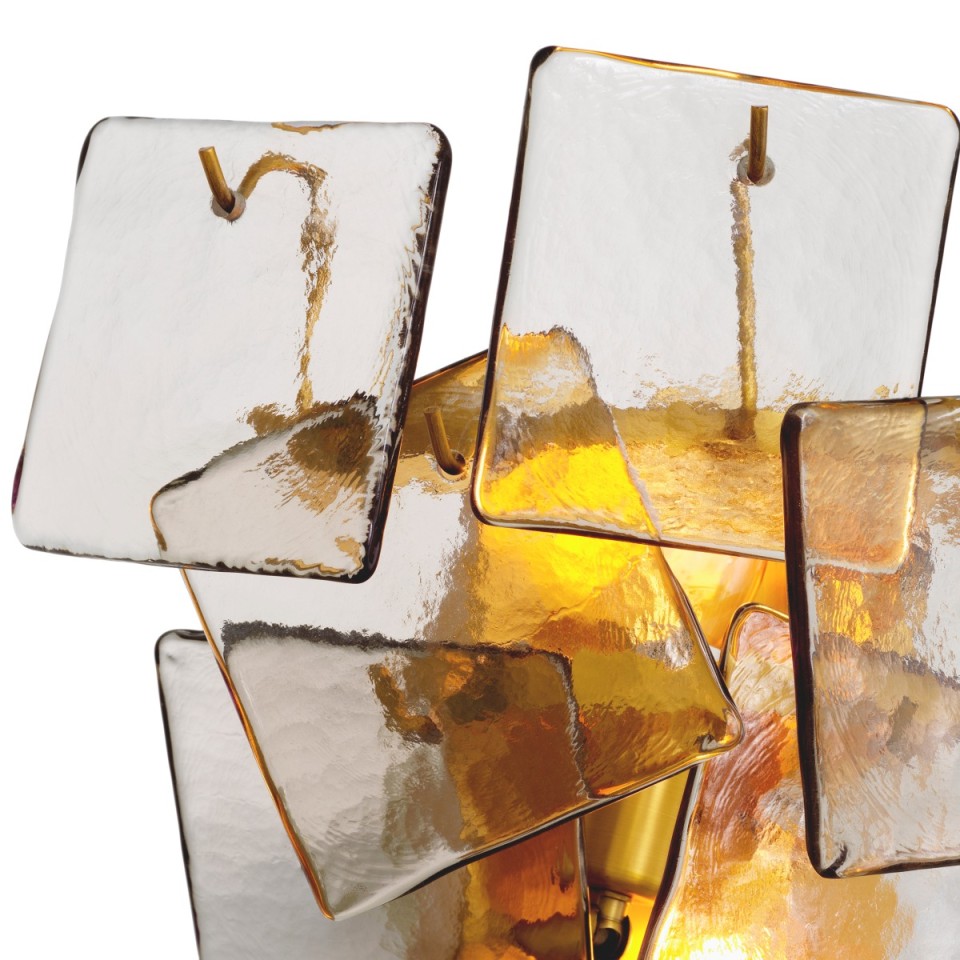 Biltmore vägglampa antikmässing/ljusrökglas 31 cm