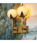 Alesa double wall light antique brass/alabaster 35 cm