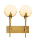 Alesa double wall light antique brass/alabaster 35 cm