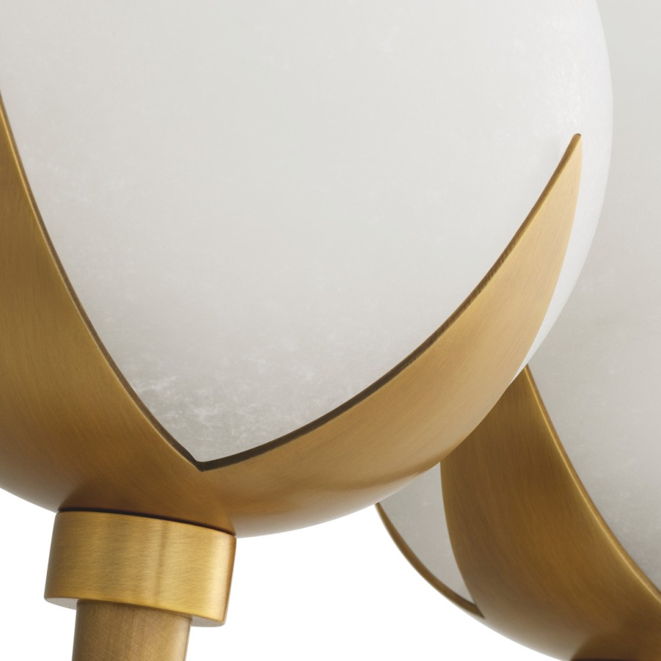Alesa double wall light antique brass/alabaster 35 cm