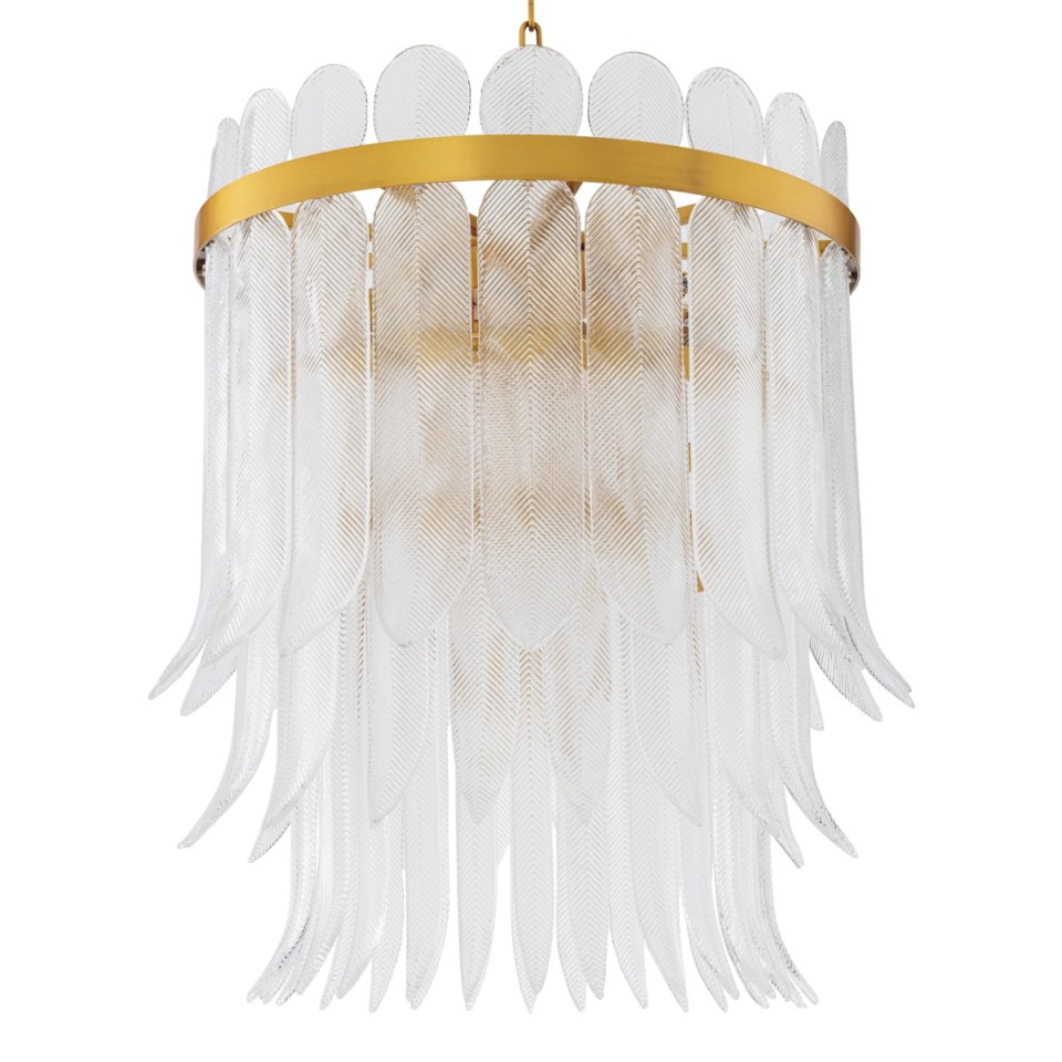 Erika L chandelier antique brass/clear glass 71 cm