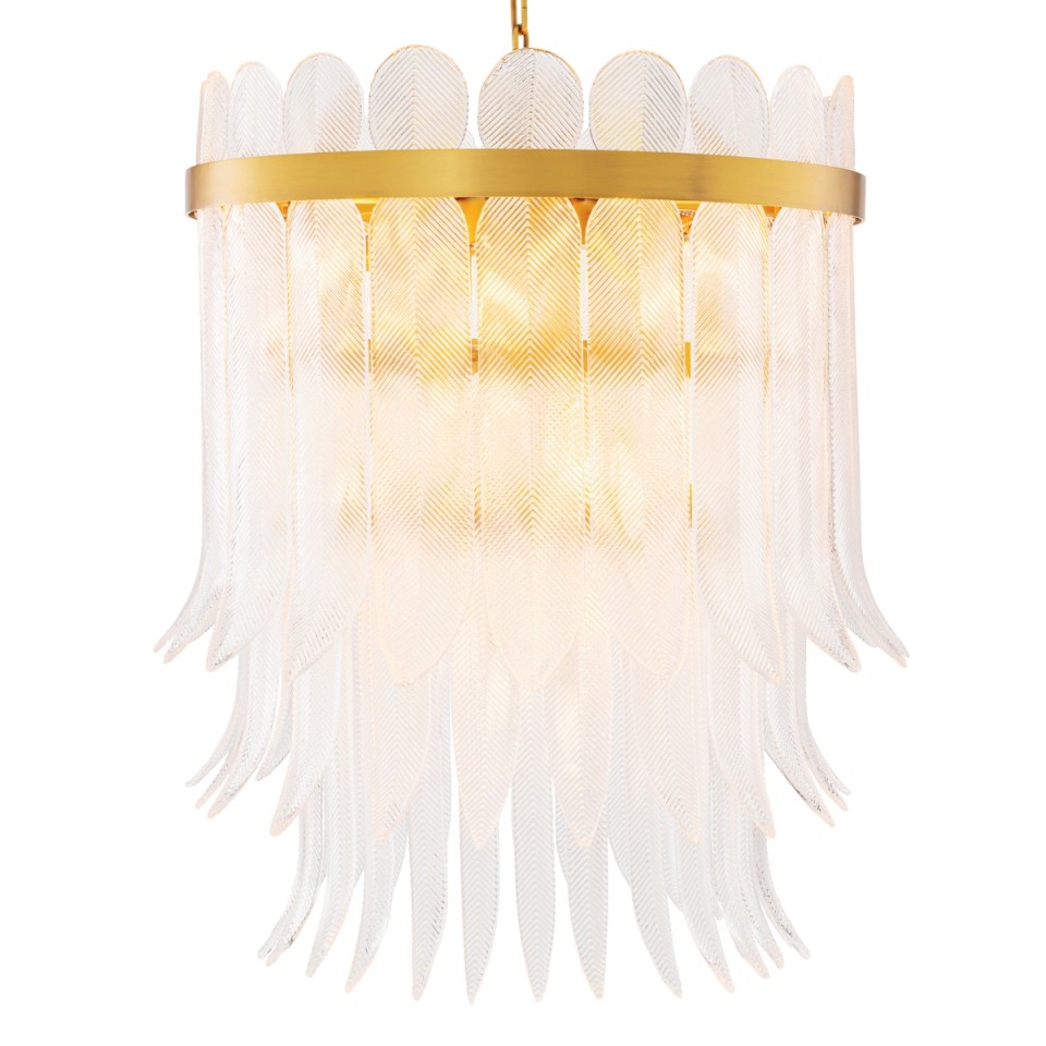 Erika L chandelier antique brass/clear glass 71 cm