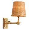 Wentworth vägglampa vintage mässing/rattan 25,5 cm