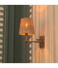 Wentworth vägglampa vintage mässing/rattan 25,5 cm
