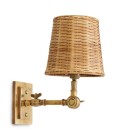 Wentworth vägglampa vintage mässing/rattan 25,5 cm
