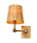 Wentworth vägglampa vintage mässing/rattan 25,5 cm