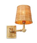 Wentworth vägglampa vintage mässing/rattan 25,5 cm