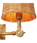Wentworth vägglampa vintage mässing/rattan 25,5 cm