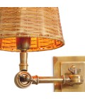 Wentworth vägglampa vintage mässing/rattan 25,5 cm