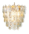 Elias chandelier vintage brass/clear glass 60 cm