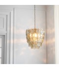 Elias chandelier vintage brass/clear glass 60 cm