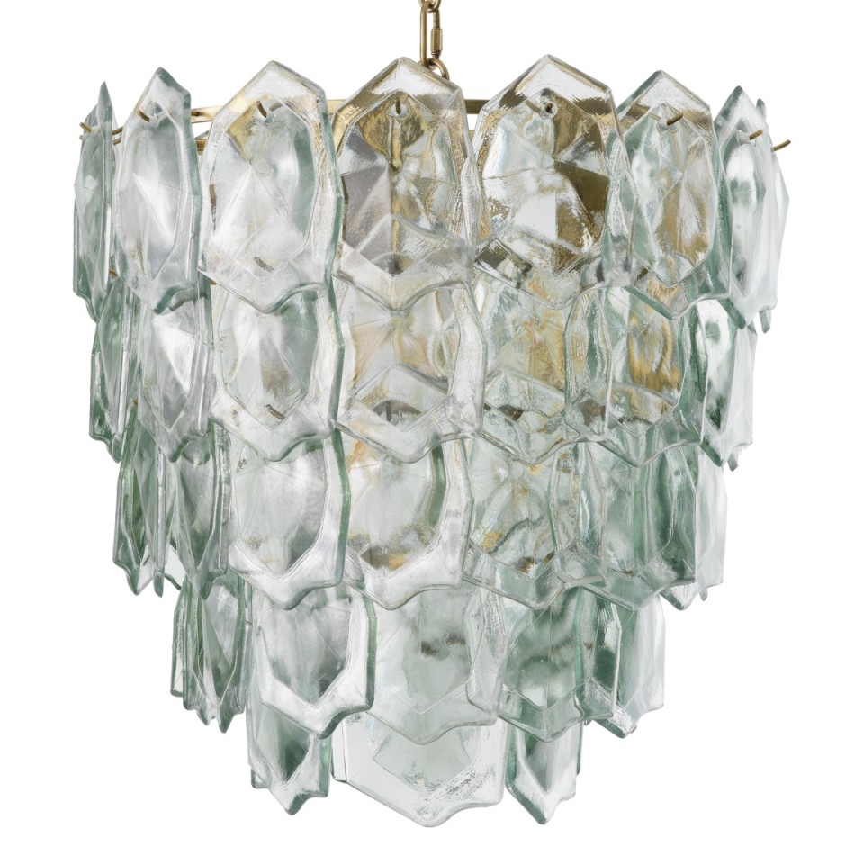 Elias chandelier vintage brass/clear glass 60 cm