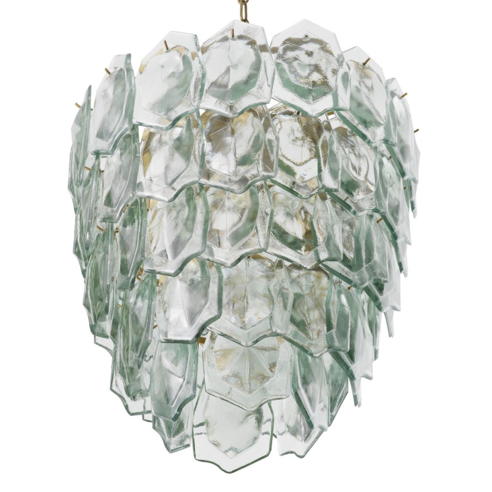 Elias chandelier vintage brass/clear glass 60 cm
