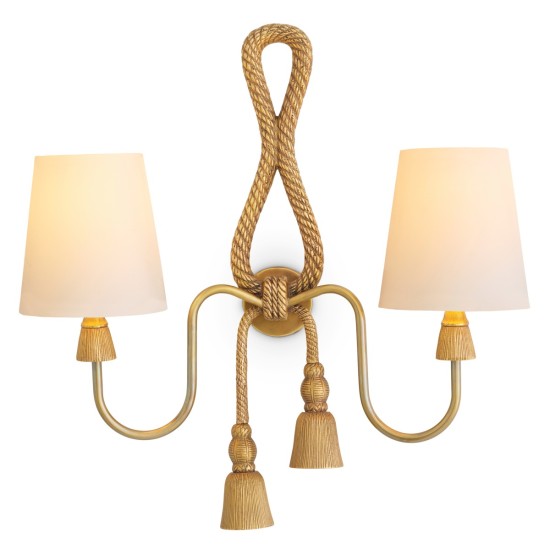 Tropez vägglampa vintage mässing/vit 49,5 cm