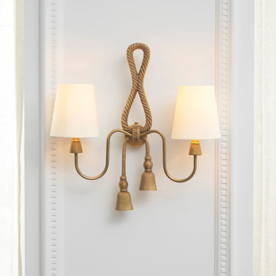Tropez vägglampa vintage mässing/vit 49,5 cm Tropez vägglampa vintage mässing/vit 49,5 cm