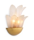 Melrose vägglampa antikmässing-/ljusrök glas 40 cm