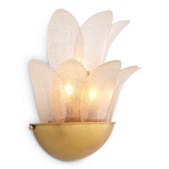Melrose vägglampa antikmässing-/ljusrök glas 40 cm