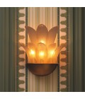 Melrose vägglampa antikmässing-/ljusrök glas 40 cm