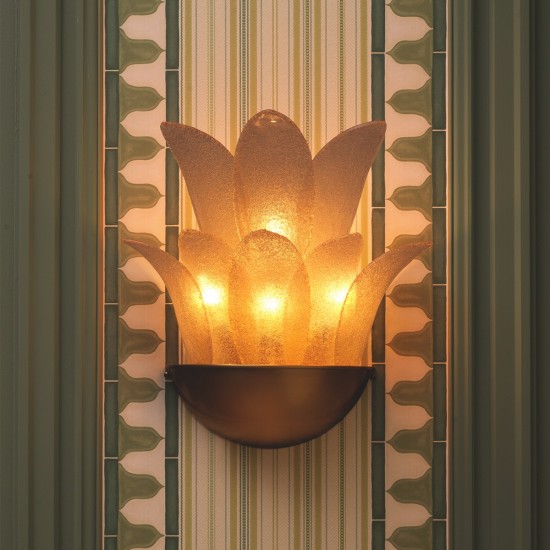 Melrose vägglampa antikmässing-/ljusrök glas 40 cm Melrose vägglampa antikmässing-/ljusrök glas 40 cm