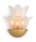 Melrose vägglampa antikmässing-/ljusrök glas 40 cm