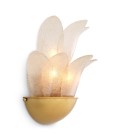 Melrose vägglampa antikmässing-/ljusrök glas 40 cm
