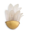 Melrose vägglampa antikmässing-/ljusrök glas 40 cm