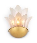 Melrose vägglampa antikmässing-/ljusrök glas 40 cm