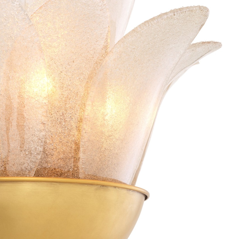 Melrose vägglampa antikmässing-/ljusrök glas 40 cm