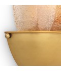 Melrose vägglampa antikmässing-/ljusrök glas 40 cm
