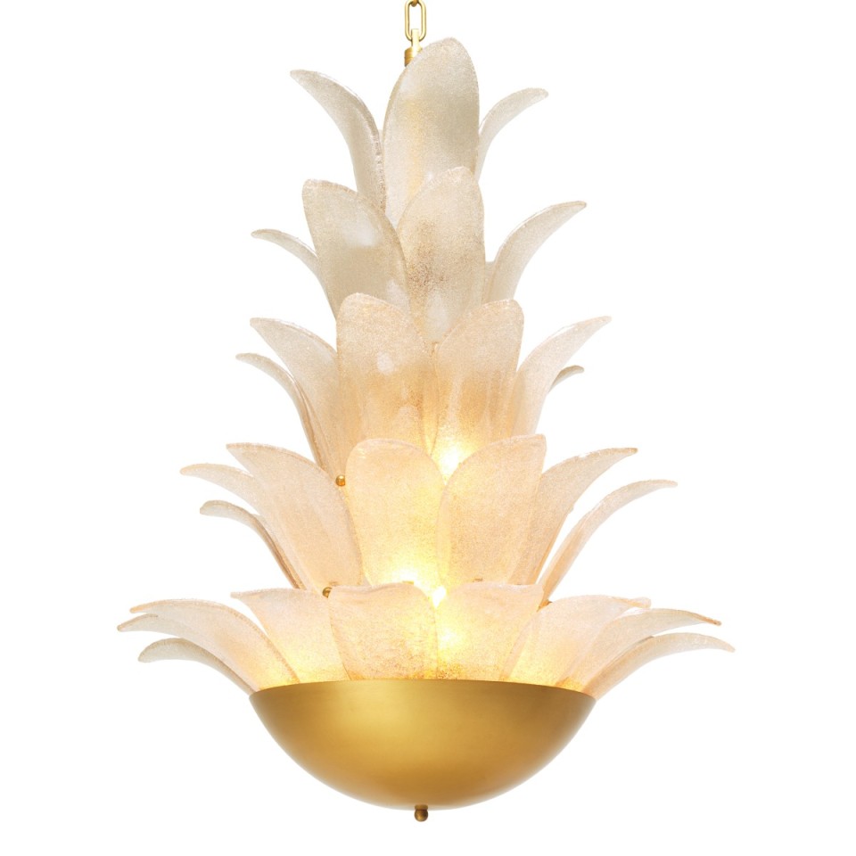 Melrose kristallkrona antikmässing /lätt rökglas 60 cm