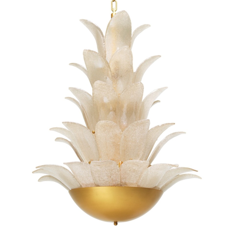 Melrose kristallkrona antikmässing /lätt rökglas 60 cm