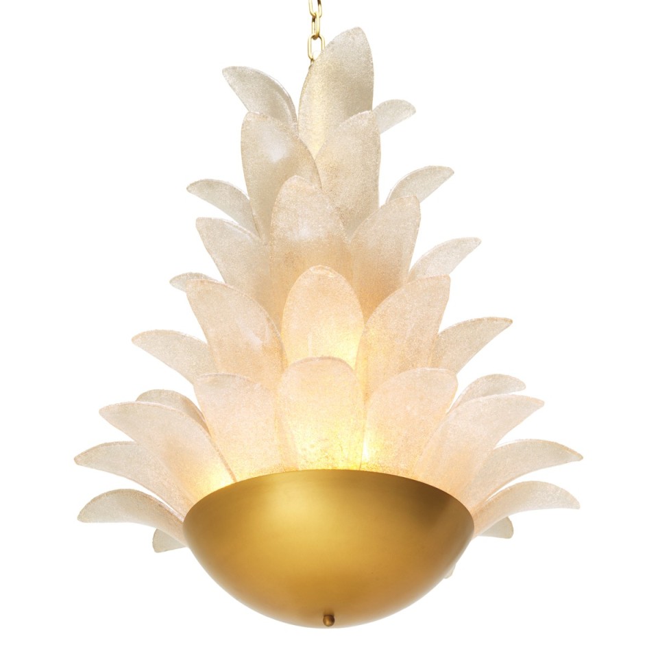 Melrose kristallkrona antikmässing /lätt rökglas 60 cm