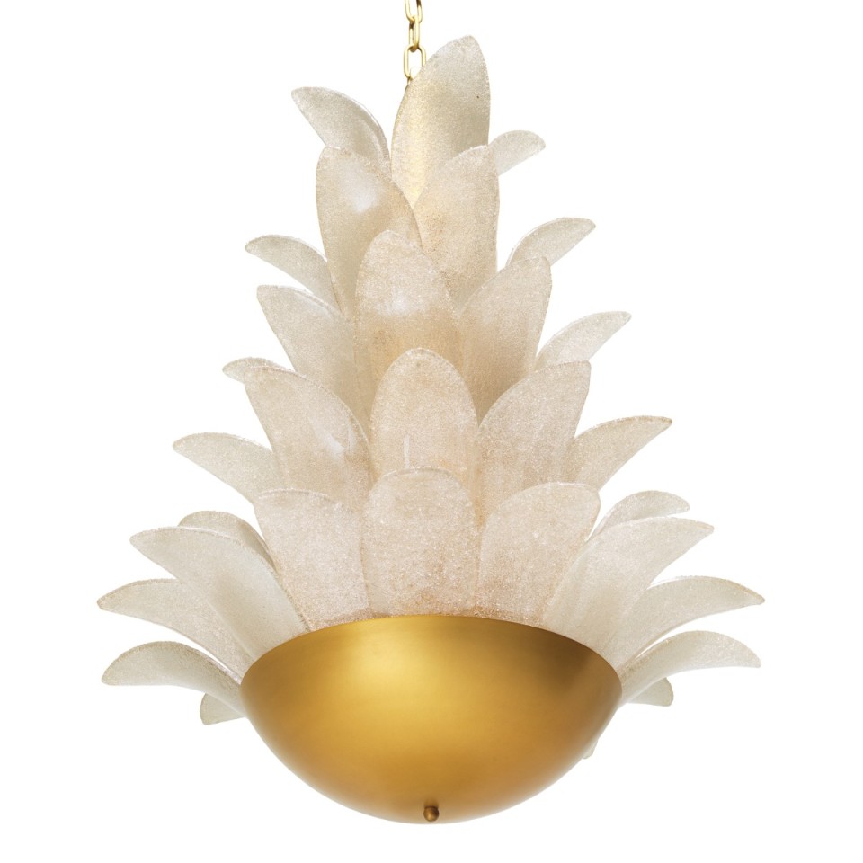 Melrose kristallkrona antikmässing /lätt rökglas 60 cm