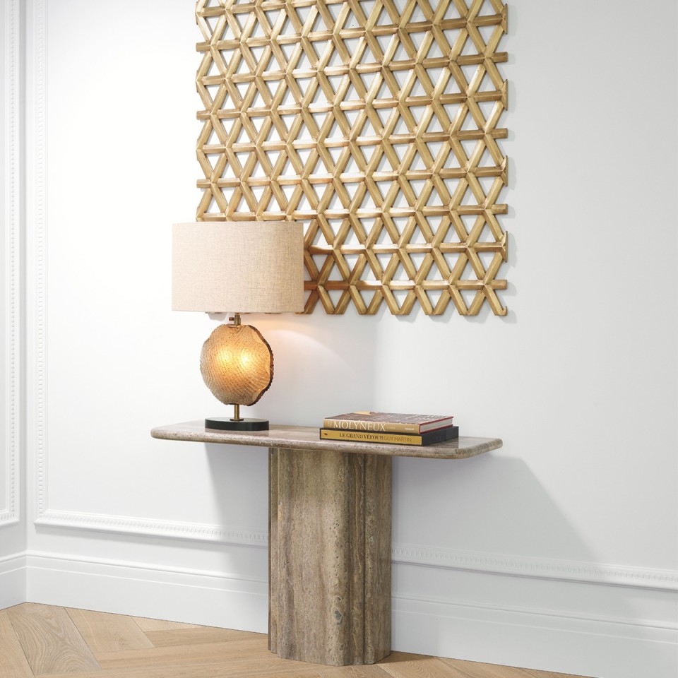 Nuria table lamp vintage brass/glass 69 cm