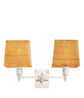 Lexington dubbel vägglampa nickel/rattan 27 cm