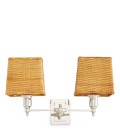 Lexington dubbel vägglampa nickel/rattan 27 cm