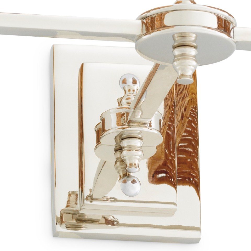 Lexington dubbel vägglampa nickel/rattan 27 cm