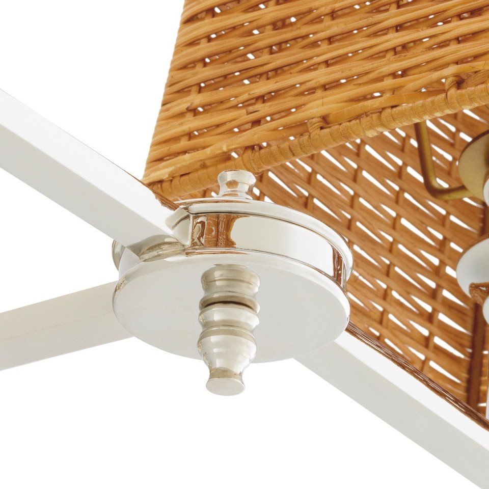 Lexington dubbel vägglampa nickel/rattan 27 cm